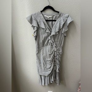 VERONICA BEARD stripe shirt button mini dress womens 2 / XS